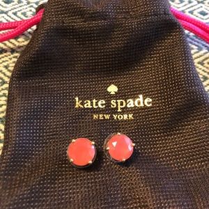 Kate Spade coral & gold stud earrings!